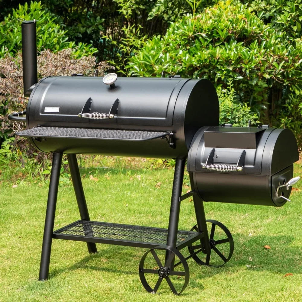 Heavy-Duty Charcoal Smoker Grills Extra Large Outdoor BBQ Gill with Offset Smoker