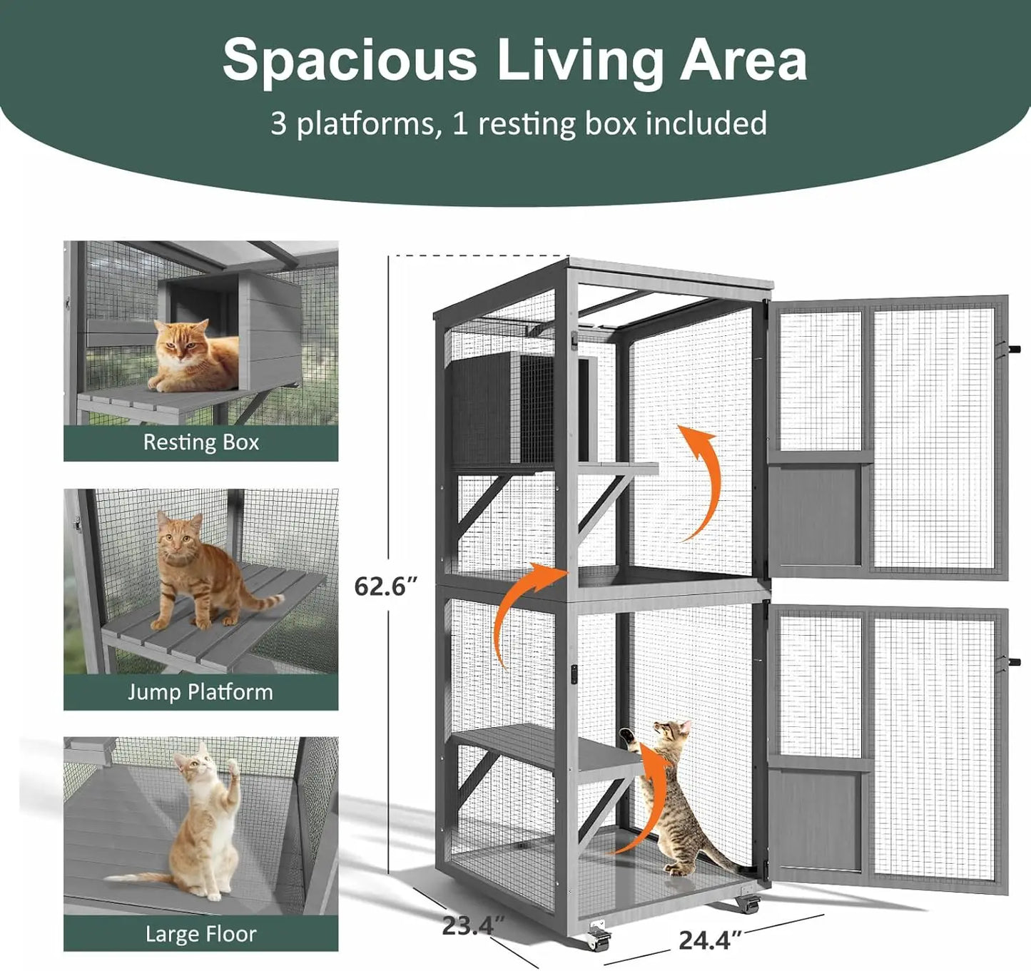 Cat Catio Outdoor Enclosure, 4 Tiers