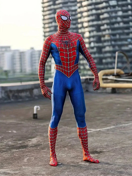 Web Hero Costume Unisex Halloween Themed Party Cosplay Full Body Suit with Removable Mask