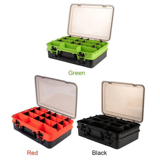 Fishing Lure Organizer Double-layer Fishing Storage Case Compartment Detachable Multi Grids Fishing Gear Accessories