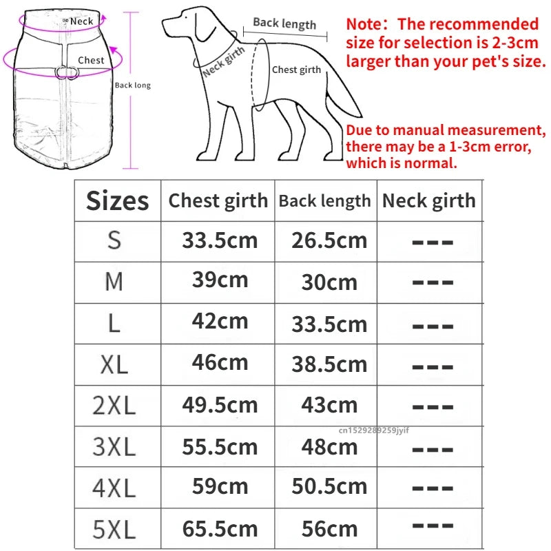 Waterproof Warm Dog Clothes Pet Coat Winter Vest