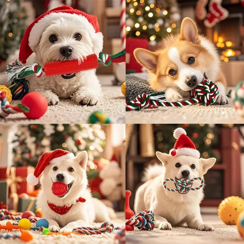 Christmas Dog Toys Bulk 15 Pack, Puppy Chew Toys For Teething Small Medium Puppies