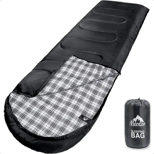 Flannel Sleeping Bag for Adults XL Large Wide  4 Season