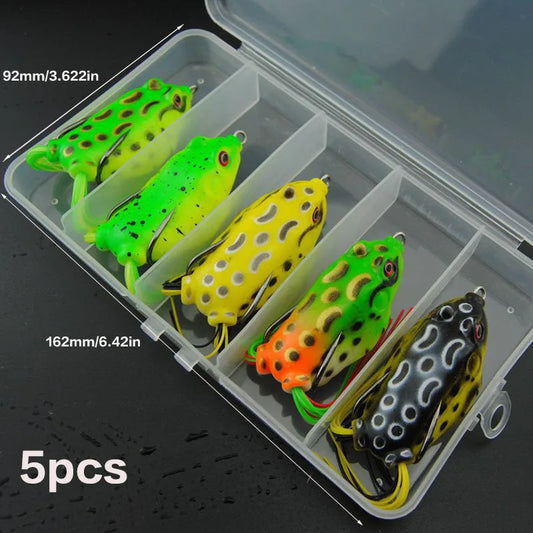 5 Pieces of High-Quality Frog-Shaped Baits