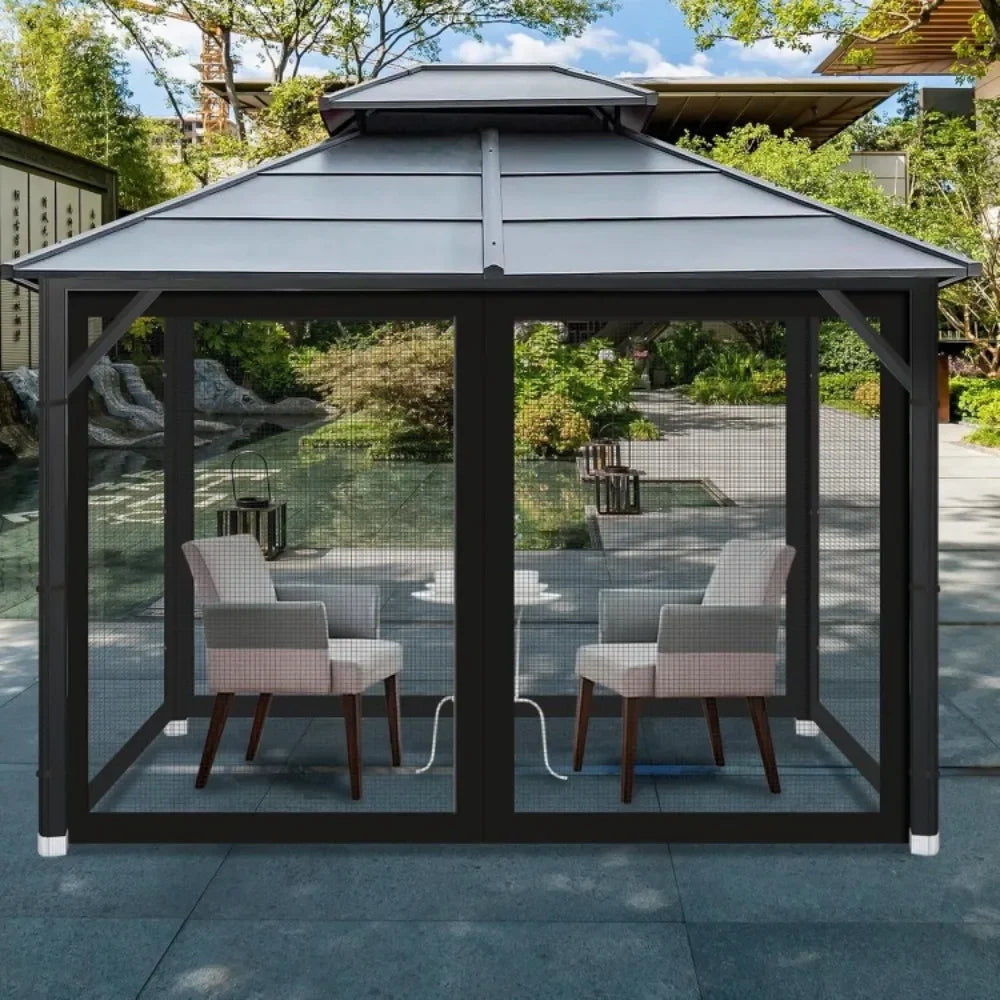 10' x 12' Outdoor Mesh Netting Screen 4-Panel Sidewall with Zipper