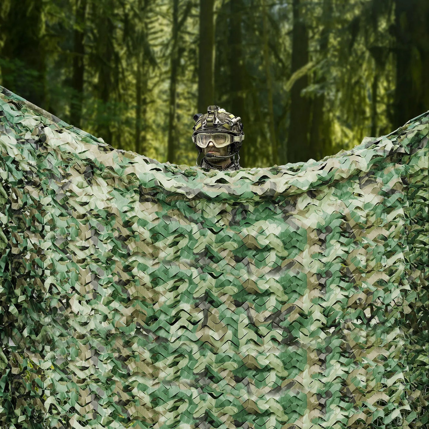Camouflage Net 8x8m 210D Oxford Polyester Woodland Waterproof