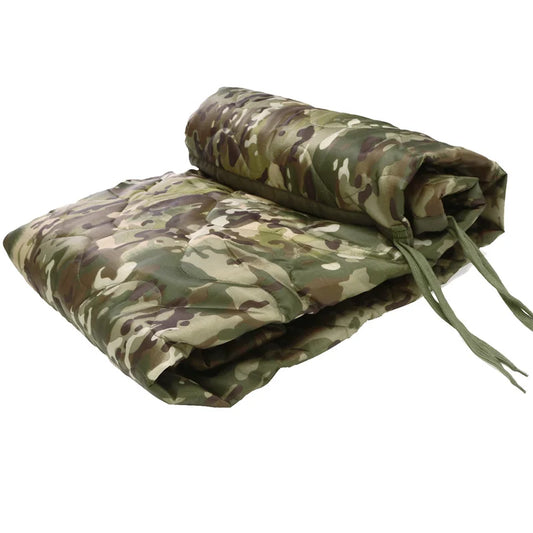 Tactical Army Poncho Liner Camouflage Water Repellent Woobie Quilted Blanket