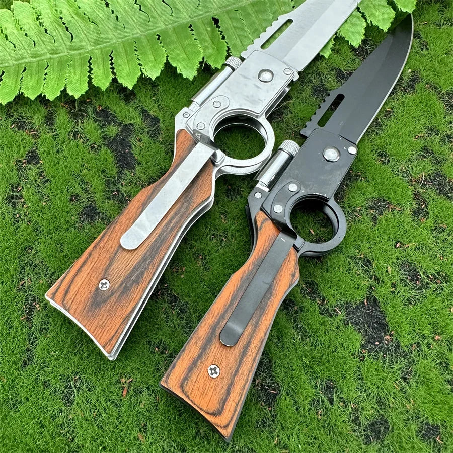 Portable Outdoor Folding Knife, Suitable for Camping, Barbecue, Fishing, Hiking, LED Light Knife, Pocket Clip, Safety Lock