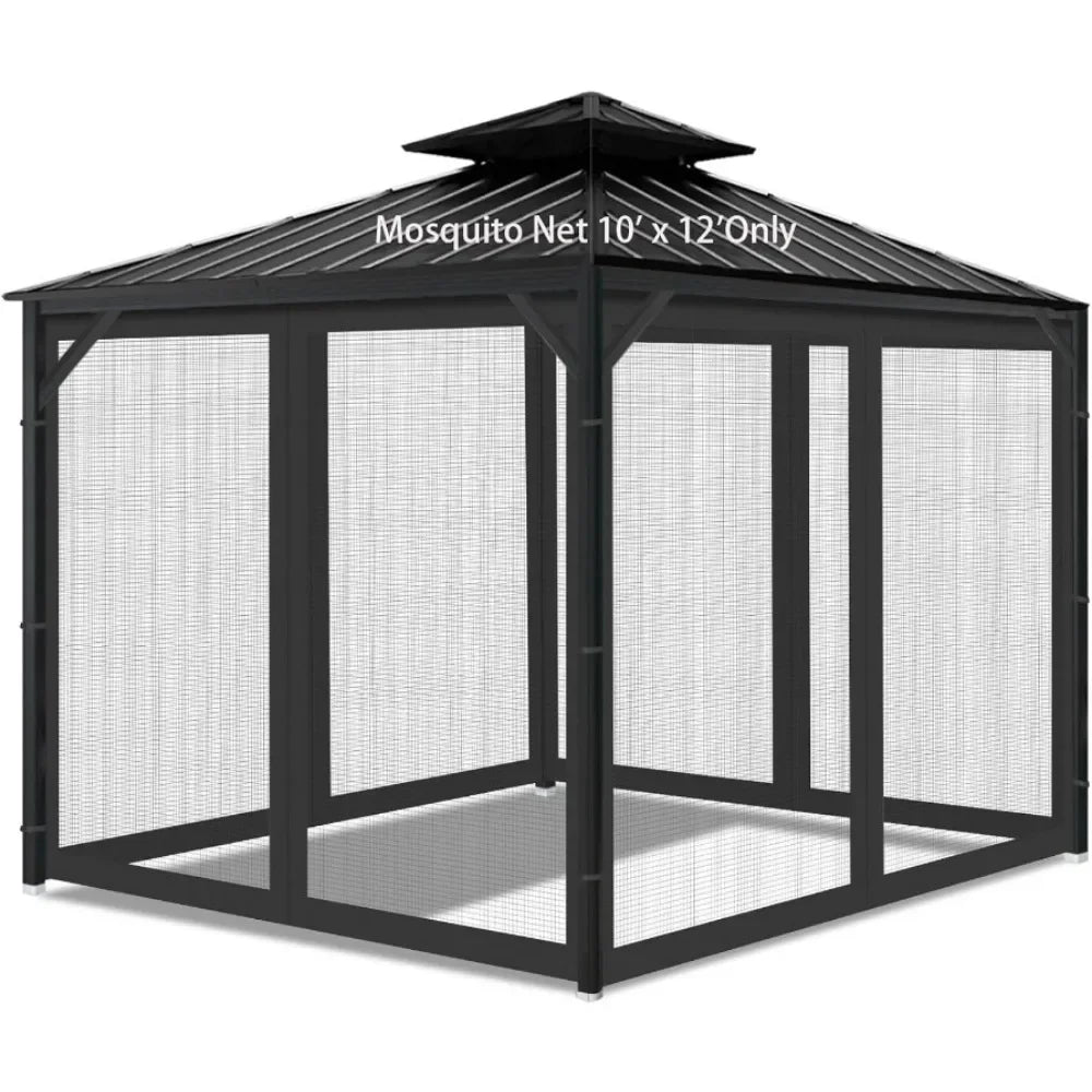 10' x 12' Outdoor Mesh Netting Screen 4-Panel Sidewall with Zipper