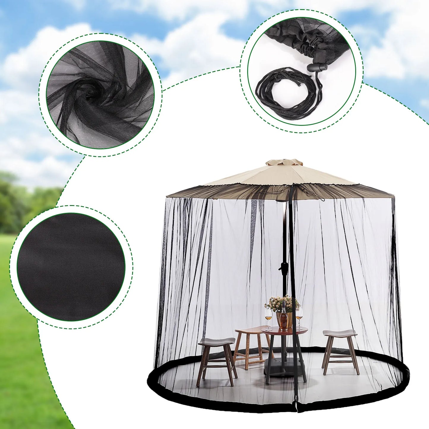 Umbrella Mosquito Netting for Outdoor  Travel Tent
