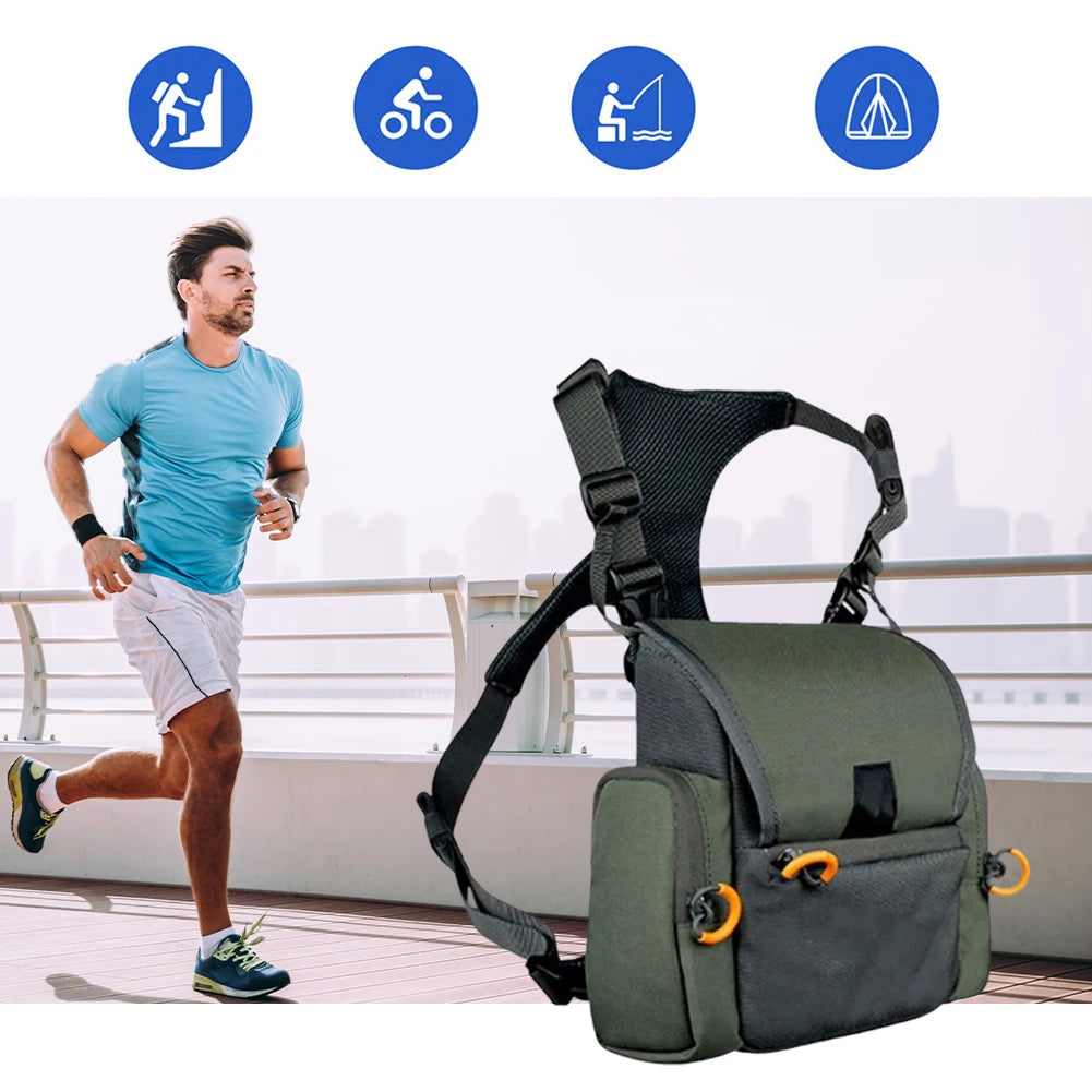 Binocular Harness Chest Pack with Rangefinder Pouch & Rain Cover