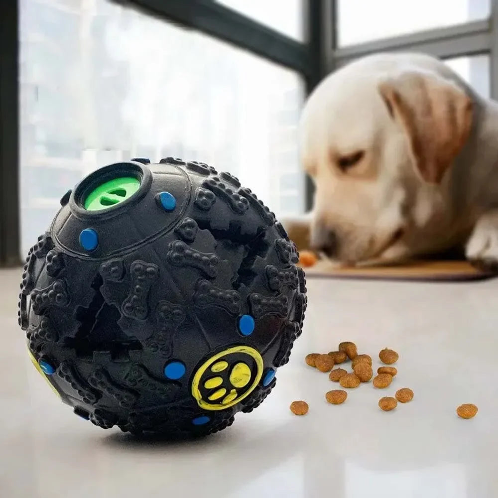 1PC Black Molars Bite Sound Toy Leaky Food Ball Dog Suitable for Large, Medium and Small Dogs