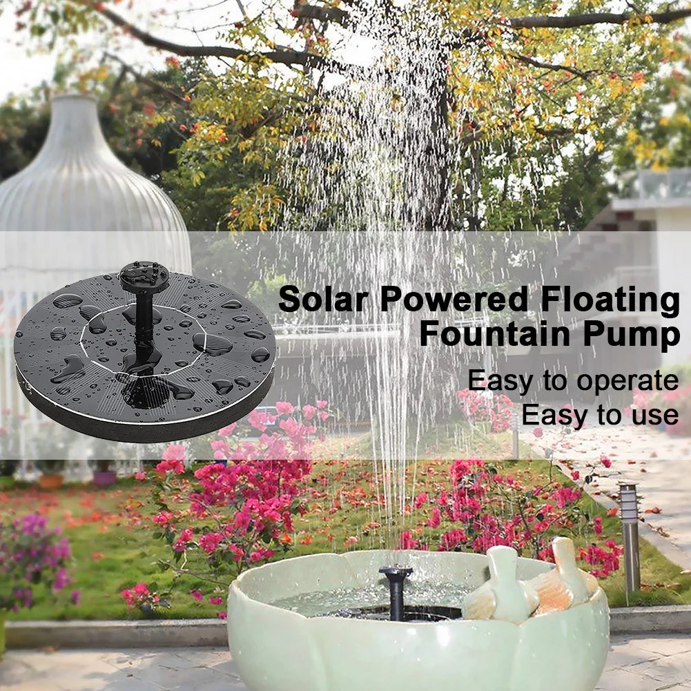 1W Floating Solar Powered Water Fountain Pump with 6 Nozzles
