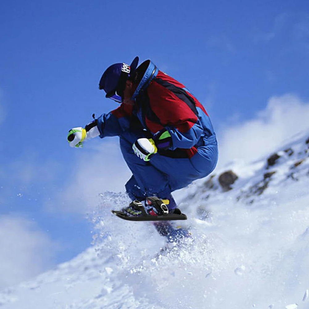 Mini Short Ski Skates Short Mini Skating Ski Shoes Adjuatable Short Snow Skateboard for Winter Outdoor Sports
