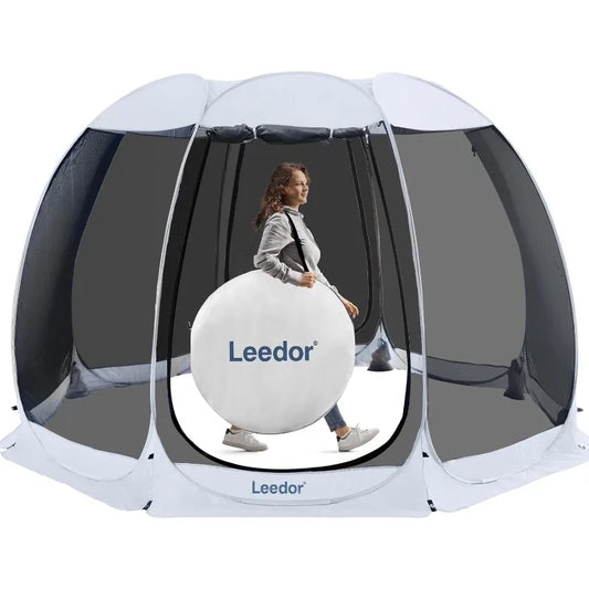 Leedor Screen House Tent for 6-10 Person, Instant Setup Mesh Net Outdoor Gazebo Sun Shade Dome Tent Pop Up Canopy
