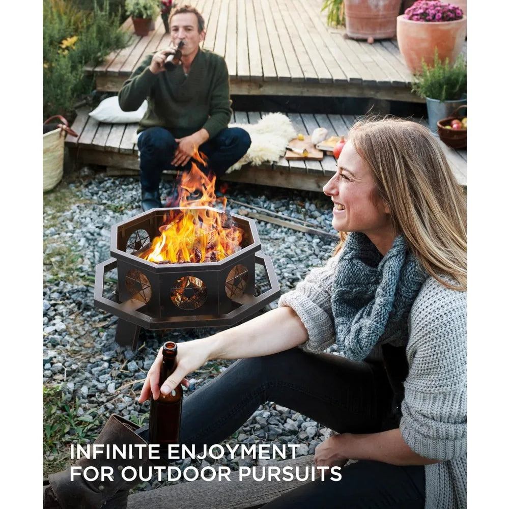 35 inch Fire Pit, Large Firepits / Octagonal Heavy Duty