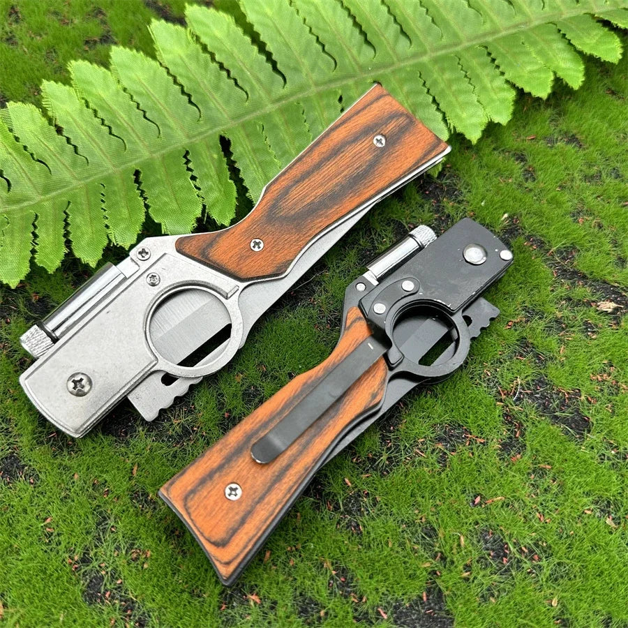 Portable Outdoor Folding Knife, Suitable for Camping, Barbecue, Fishing, Hiking, LED Light Knife, Pocket Clip, Safety Lock