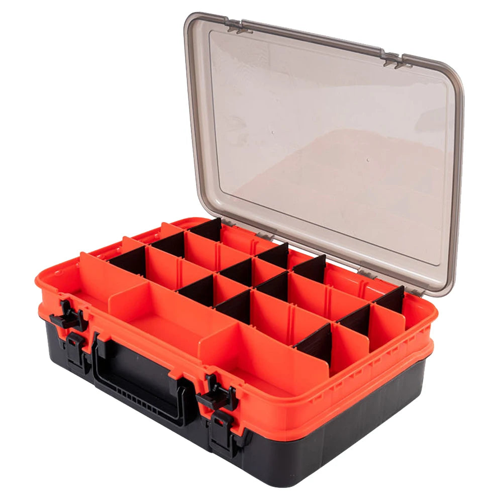 Fishing Lure Organizer Double-layer Fishing Storage Case Compartment Detachable Multi Grids Fishing Gear Accessories