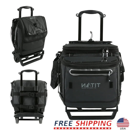 Collapsible Wheeled Soft Cooler with 60 Can Capacity Detachable Cart