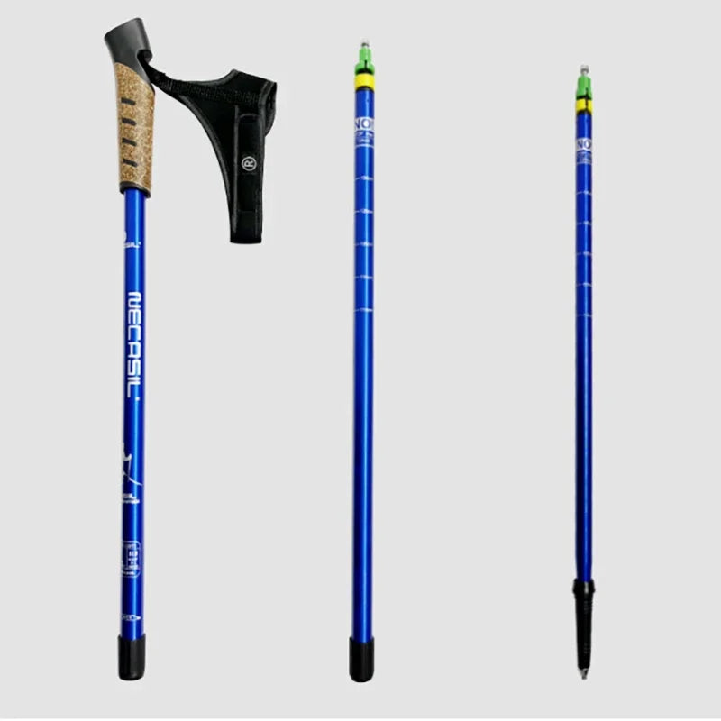 2PCS Nordic Walking Poles Trek Pole Telescopic Alpenstock 7075 Aluminum Alloy