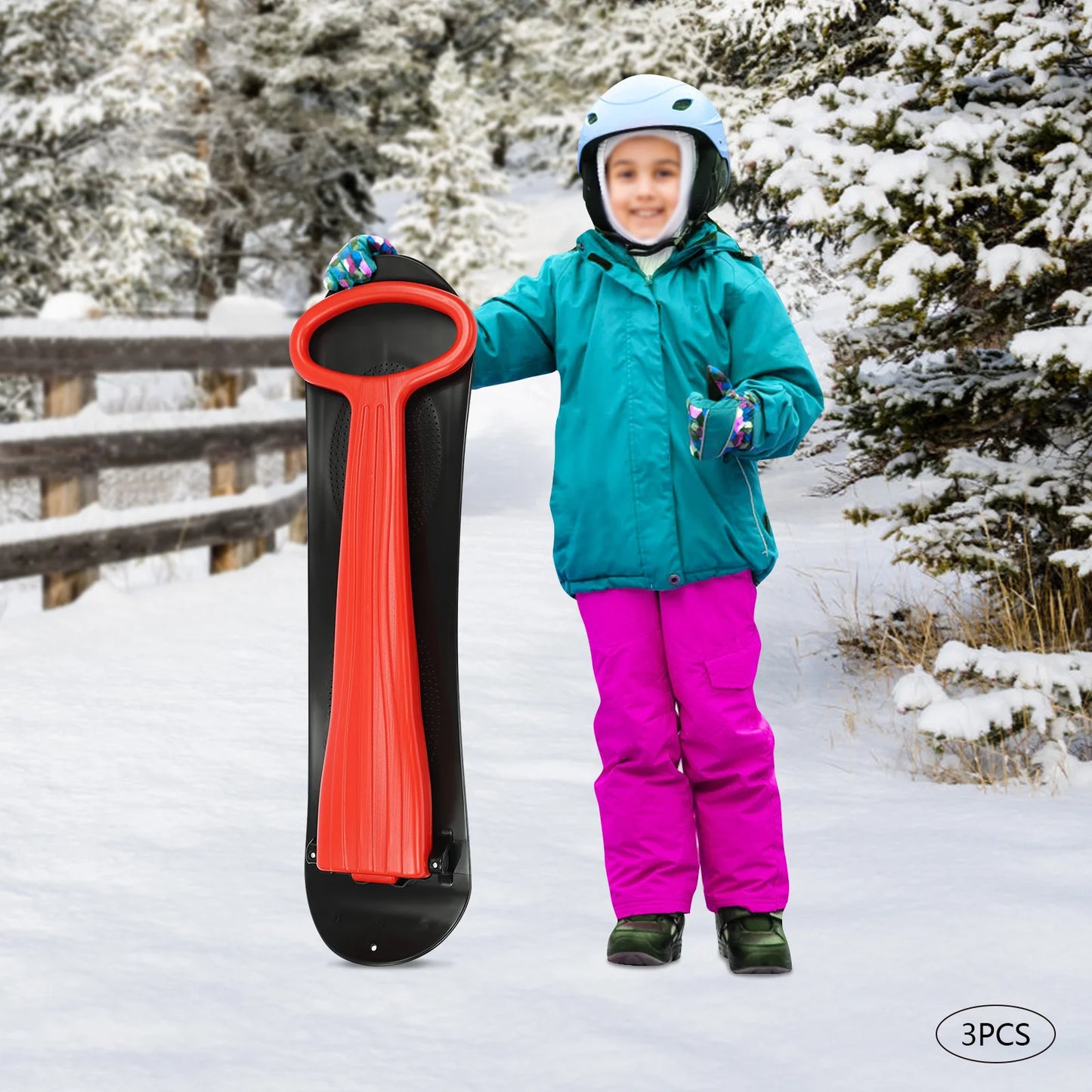 Multi-Scene Black&Red Ski Scooter - Suitable For Skiing/Grass Skiing/Sand Skiing, Exercises Balance