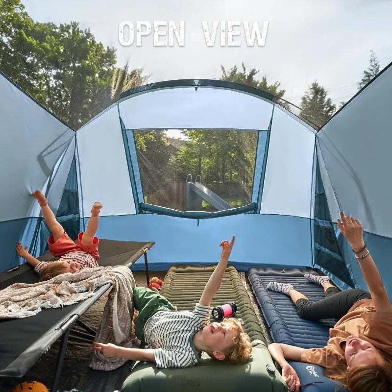 PORTAL 6 Person Family Camping Tent with Screen Room, Water Resistant Big Tunnel Tent with Rainfly,Large Family Tent for Outdoor