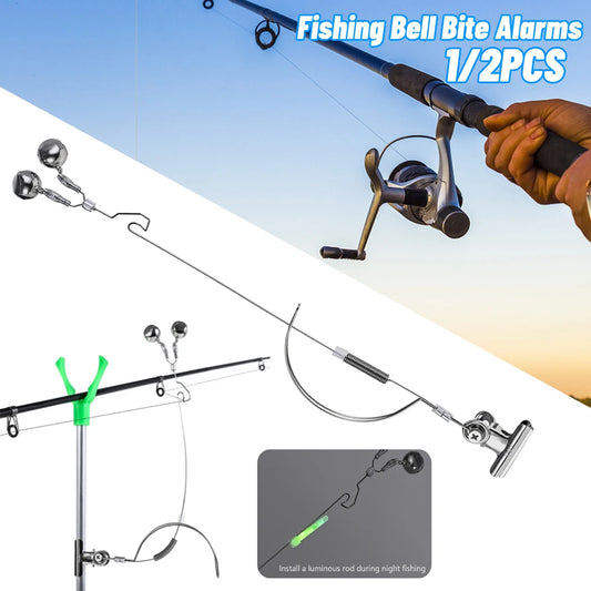 1/2Pcs Fishing Rod Bite Bait Alarm Stainless Steel