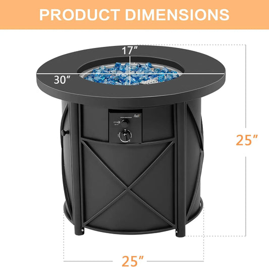 50000 BTU Propane Fire Pit for Outdoor, 30 in Fire Pit Table Outdoor