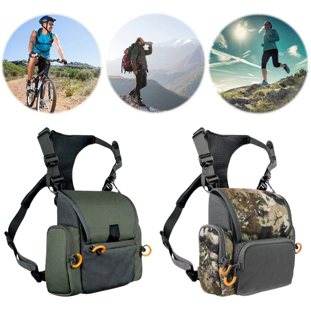 Binocular Harness Chest Pack with Rangefinder Pouch & Rain Cover
