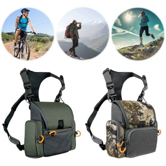 Binocular Harness Chest Pack with Rangefinder Pouch & Rain Cover