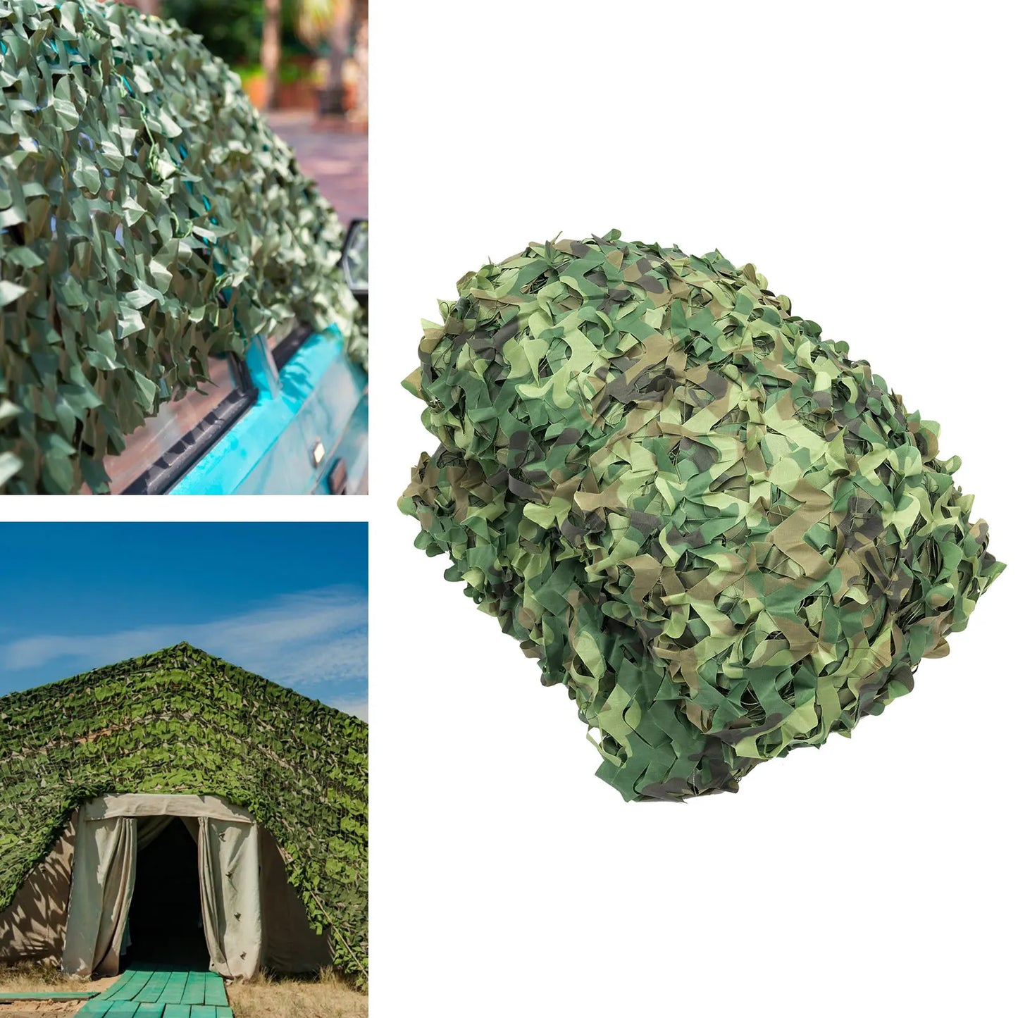 Camouflage Net 8x8m 210D Oxford Polyester Woodland Waterproof