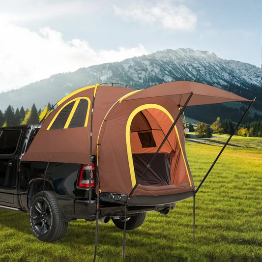 Truck Bed Tent PU3000mm RainProtection Pickup Truck Tents, Easy Set-up For 2 Person, Fits Full Size Short Bed, 5.5-5.8ft/ 6.4-6.
