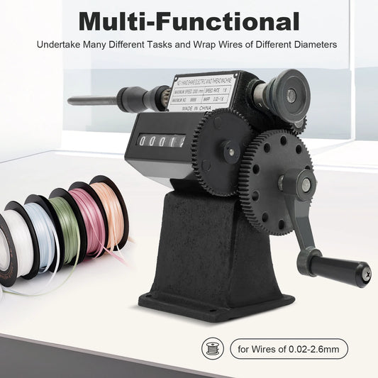Fishing Line Spooler with Counting Machine, 0-99999 Count Range, Cast Iron Frame, Max Diameter 150mm