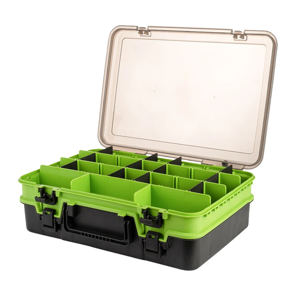 Fishing Lure Organizer Double-layer Fishing Storage Case Compartment Detachable Multi Grids Fishing Gear Accessories