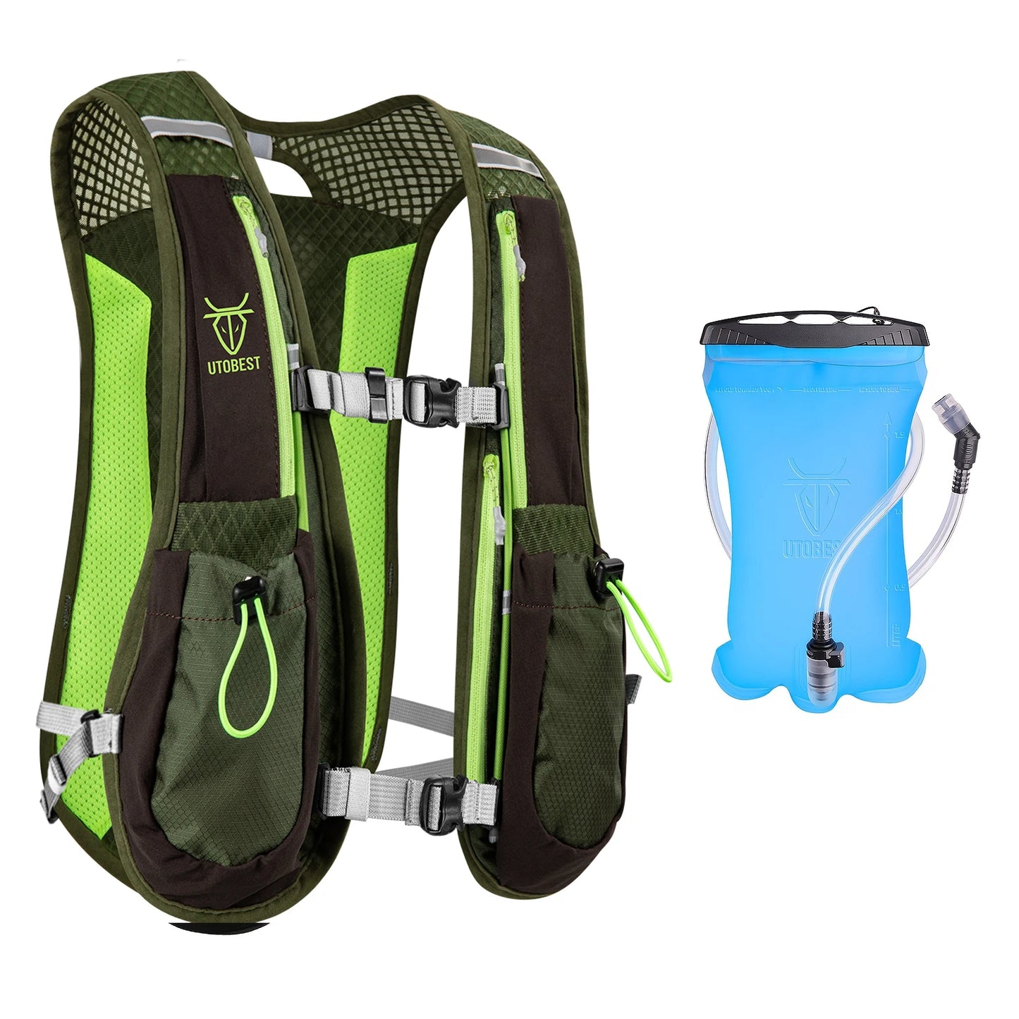 UTOBEST 2-Pack 5L Running Vest with 1.5L Hydration Reservoir Set