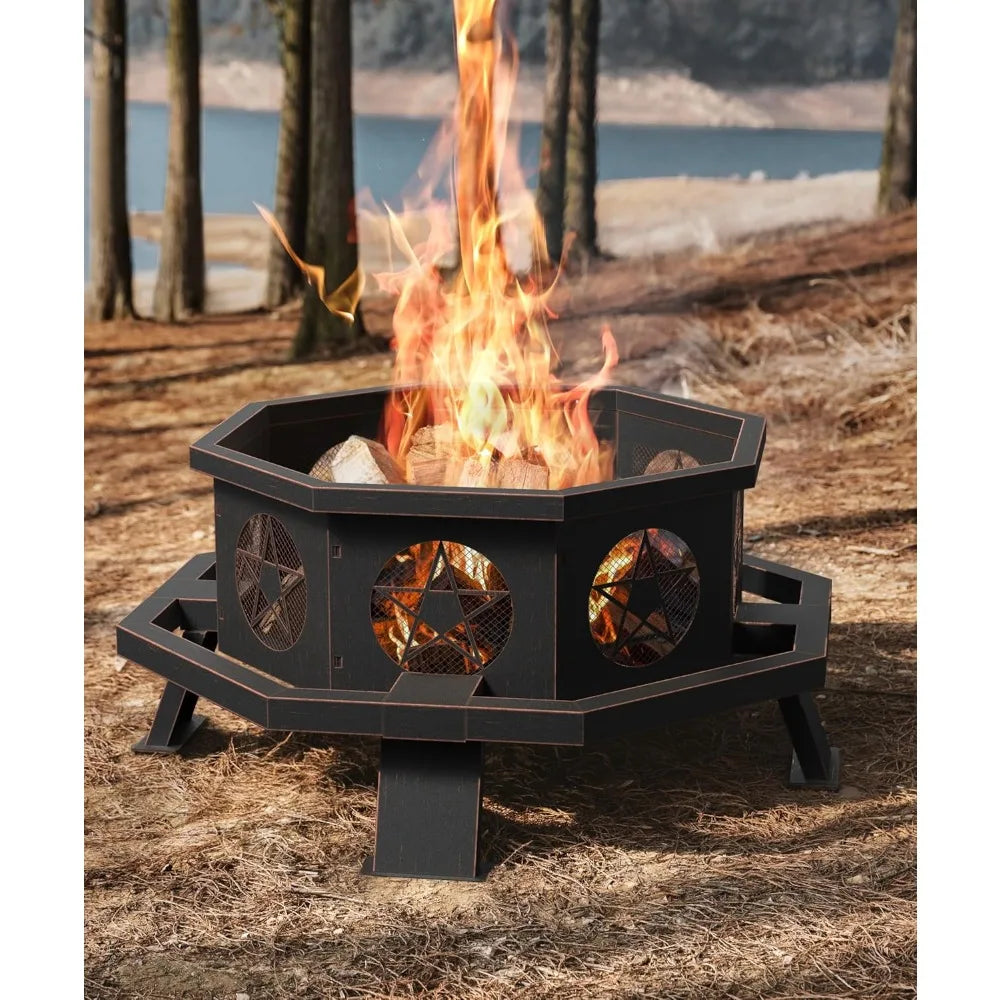 35 inch Fire Pit, Large Firepits / Octagonal Heavy Duty