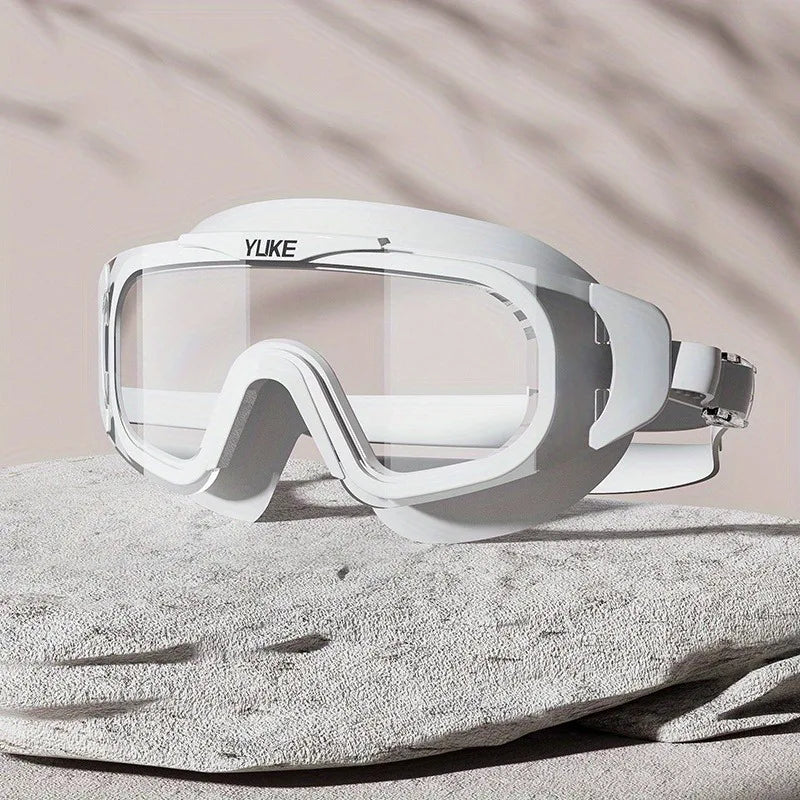 HD Waterproof & Anti-Fog Swimming Goggles - Electroplated Large Frame, Unisex Design