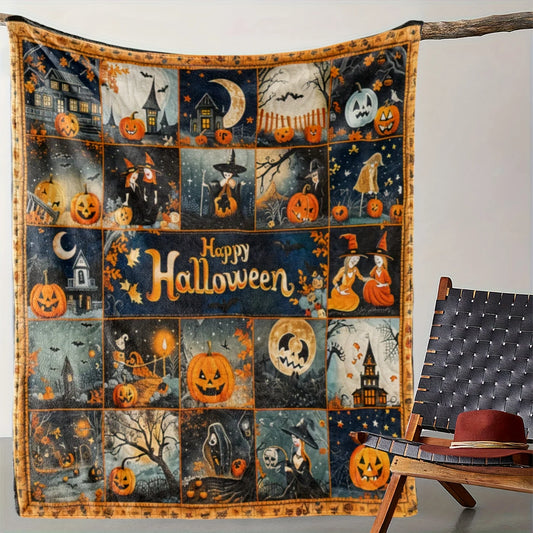 [Halloween Throw Blanket] Soft Flannel Halloween Throw Blanket