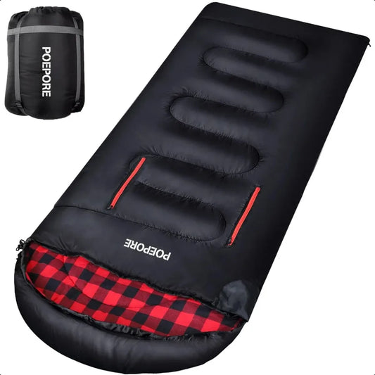 Flannel Sleeping Bag Cotton 0 Degree Cold Weather for Adults XXL Wearable Sleeping Bag 4 Seasons Waterproof