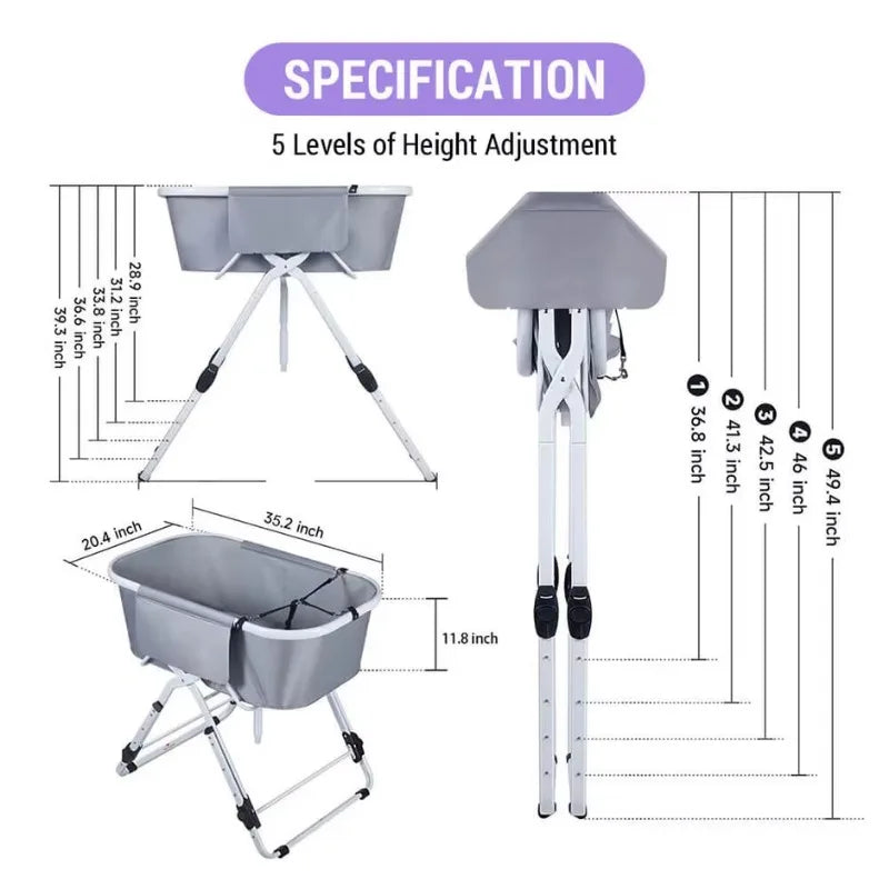 Elevated Dog Bath Tubs for Bath Shower Grooming, Ideal For Medium To Large Pets