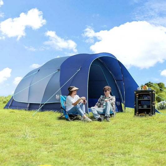 TIMBER RIDGE 8 Person Camping Tent with Large Porch, Portable Waterproof Windproof Family Tent w/ Rainfly Carry Bag Room Divider