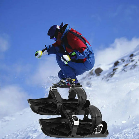 Mini Short Ski Skates Short Mini Skating Ski Shoes Adjuatable Short Snow Skateboard for Winter Outdoor Sports