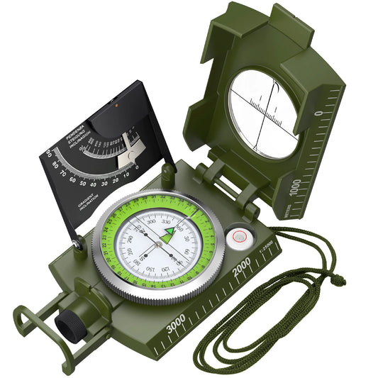Professional Compass Metal Waterproof IP65 Compass Sighting Clinometer Built-in Bubble Level