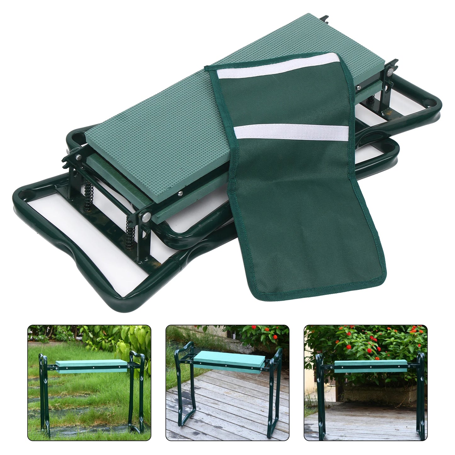Portable Garden Kneeler Soft Eva Cushion Seat W/ Pockets Multi-Functional