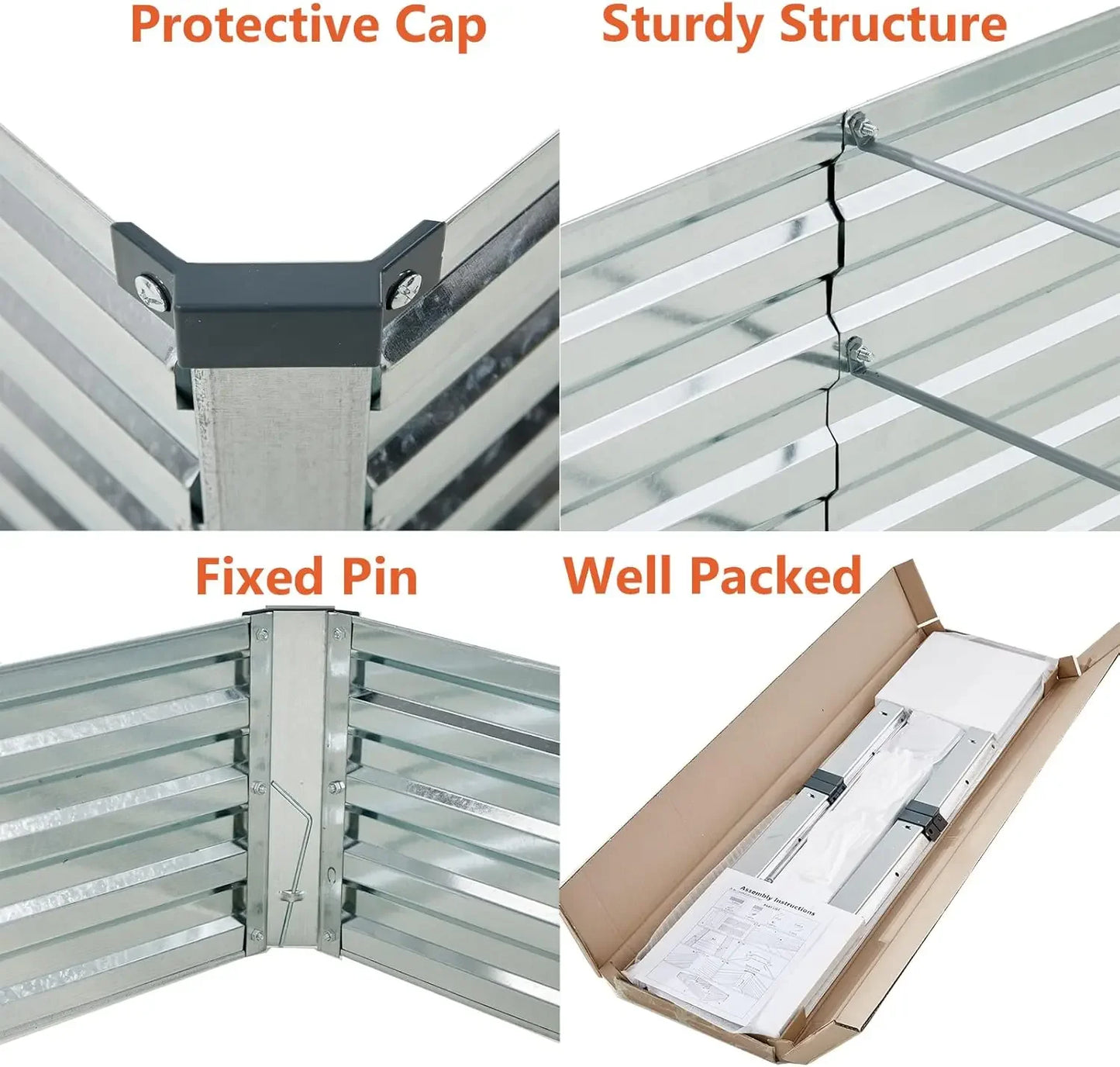 outdoor furniture (2 Pack) Galvanized Raised Garden Bed