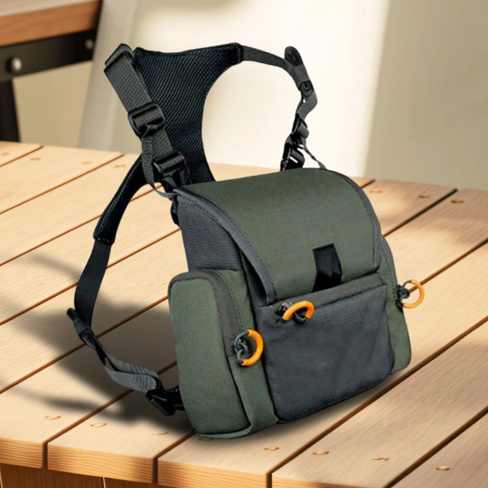 Binocular Harness Chest Pack with Rangefinder Pouch & Rain Cover