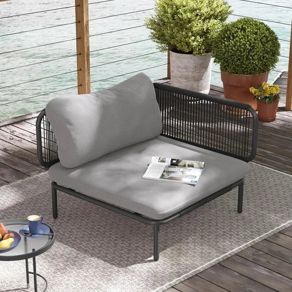 Oversized Outdoor Metal Patio Furniture Set 1-Seat Sofa