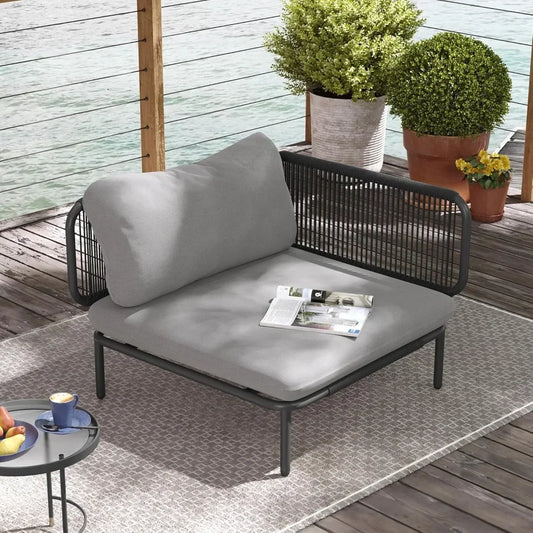 Oversized Outdoor Metal Patio Furniture Set 1-Seat Sofa