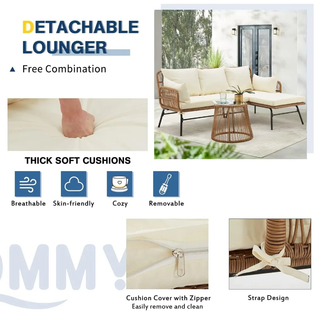 3 Piece Patio Furniture Set