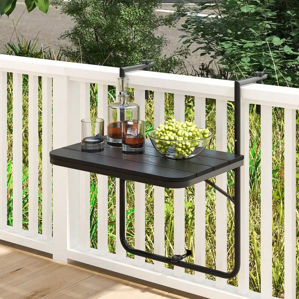 Outdoor Railing Table Folding Hanging 3-Level Adjustable Height ...